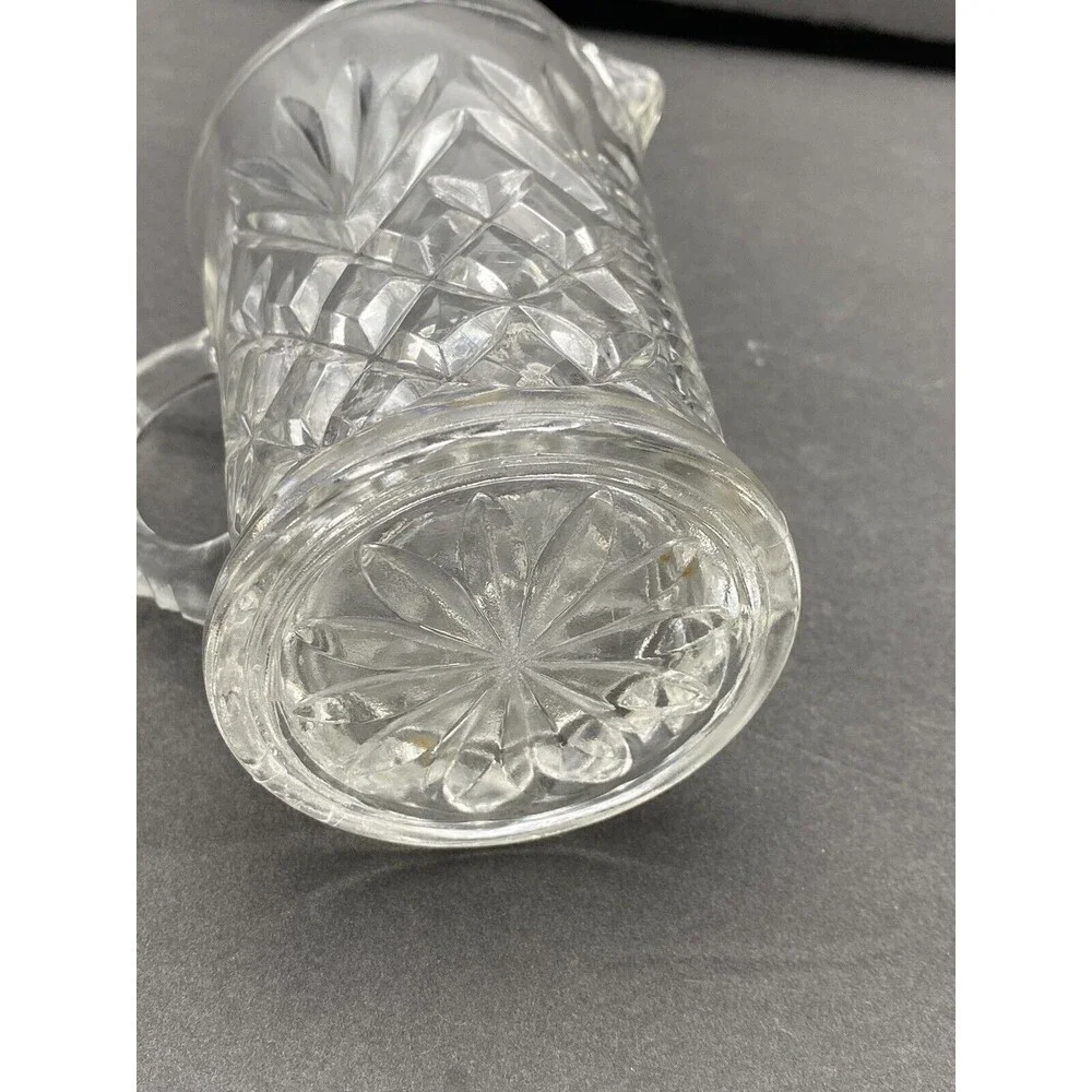 Vintage 60s Anchor Hocking Pineapple Creamer‎ Small Pitcher Prescut Clear Glass